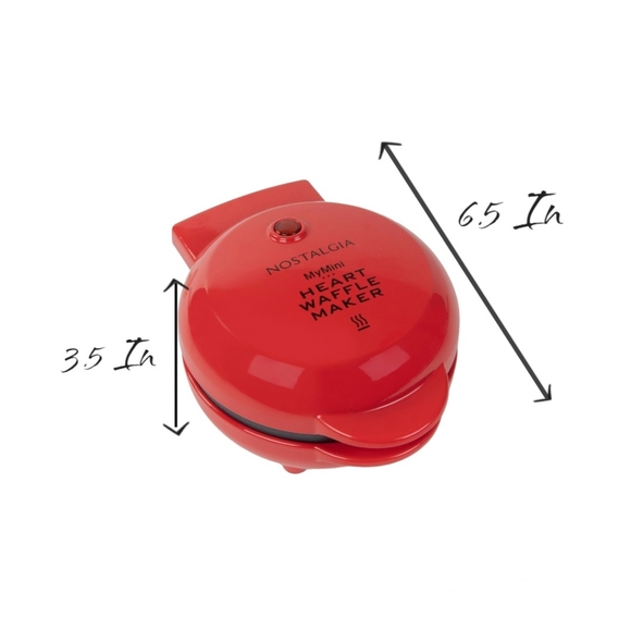 Nostalgia My Mini Personal Electric Heart Waffle Maker - Picture 4 of 5